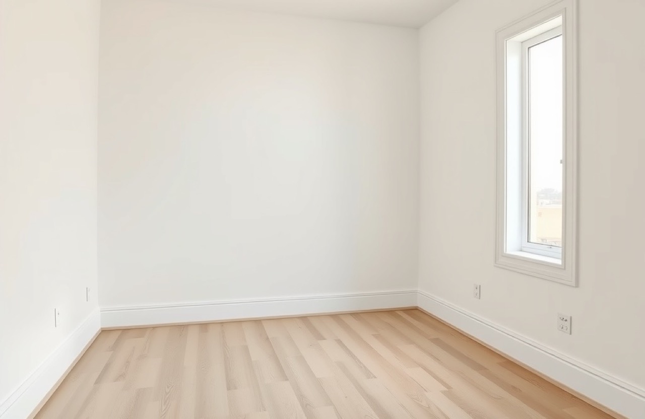 Before staging: Bare bedroom → Warm neutral